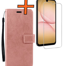 Nomfy Nomfy Samsung Galaxy A17 Hoesje Bookcase Met Screenprotector - Rose Goud