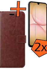 Nomfy Nomfy Samsung Galaxy A17 Hoesje Bookcase Met 2x Screenprotector - Bruin