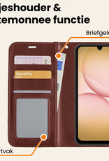 Nomfy Nomfy Samsung Galaxy A17 Hoesje Bookcase Met 2x Screenprotector - Bruin