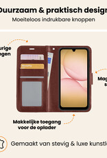 Nomfy Nomfy Samsung Galaxy A17 Hoesje Bookcase Met 2x Screenprotector - Bruin