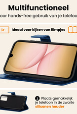 Nomfy Nomfy Samsung Galaxy A17 Hoesje Bookcase Met 2x Screenprotector - Donkerblauw