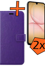 Nomfy Nomfy Samsung Galaxy A17 Hoesje Bookcase Met 2x Screenprotector - Paars