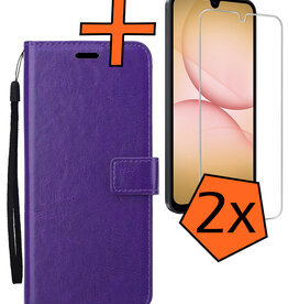 Nomfy Nomfy Samsung Galaxy A17 Hoesje Bookcase Met 2x Screenprotector - Paars