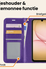 Nomfy Nomfy Samsung Galaxy A17 Hoesje Bookcase Met 2x Screenprotector - Paars