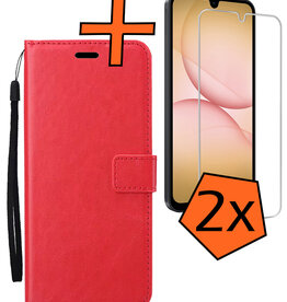 Nomfy Nomfy Samsung Galaxy A17 Hoesje Bookcase Met 2x Screenprotector - Rood
