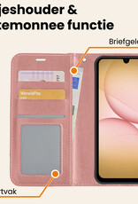 Nomfy Nomfy Samsung Galaxy A17 Hoesje Bookcase Met 2x Screenprotector - Rose Goud