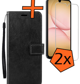 Nomfy Nomfy Samsung Galaxy A17 Hoesje Bookcase Met 2x Screenprotector - Zwart