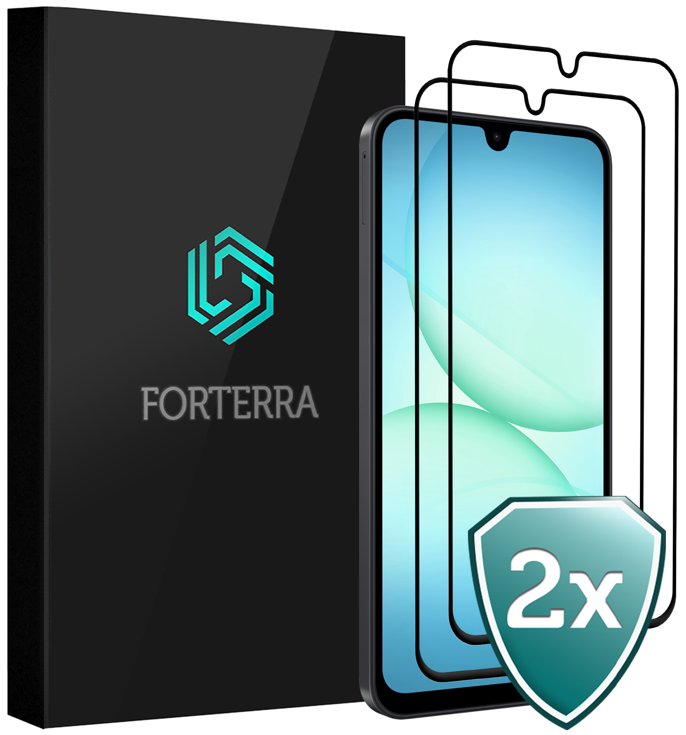 Forterra Forterra Samsung Galaxy A17 Screenprotector Glas Full Cover - 2 PACK