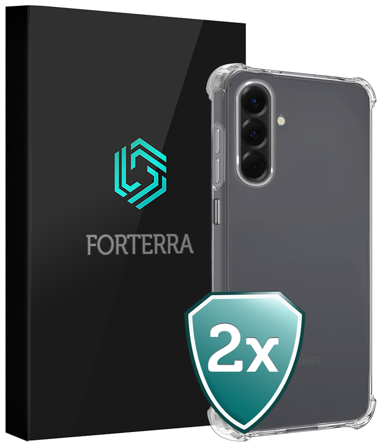 Forterra Forterra Samsung Galaxy A17 Hoesje Shockproof - Transparant - 2 PACK