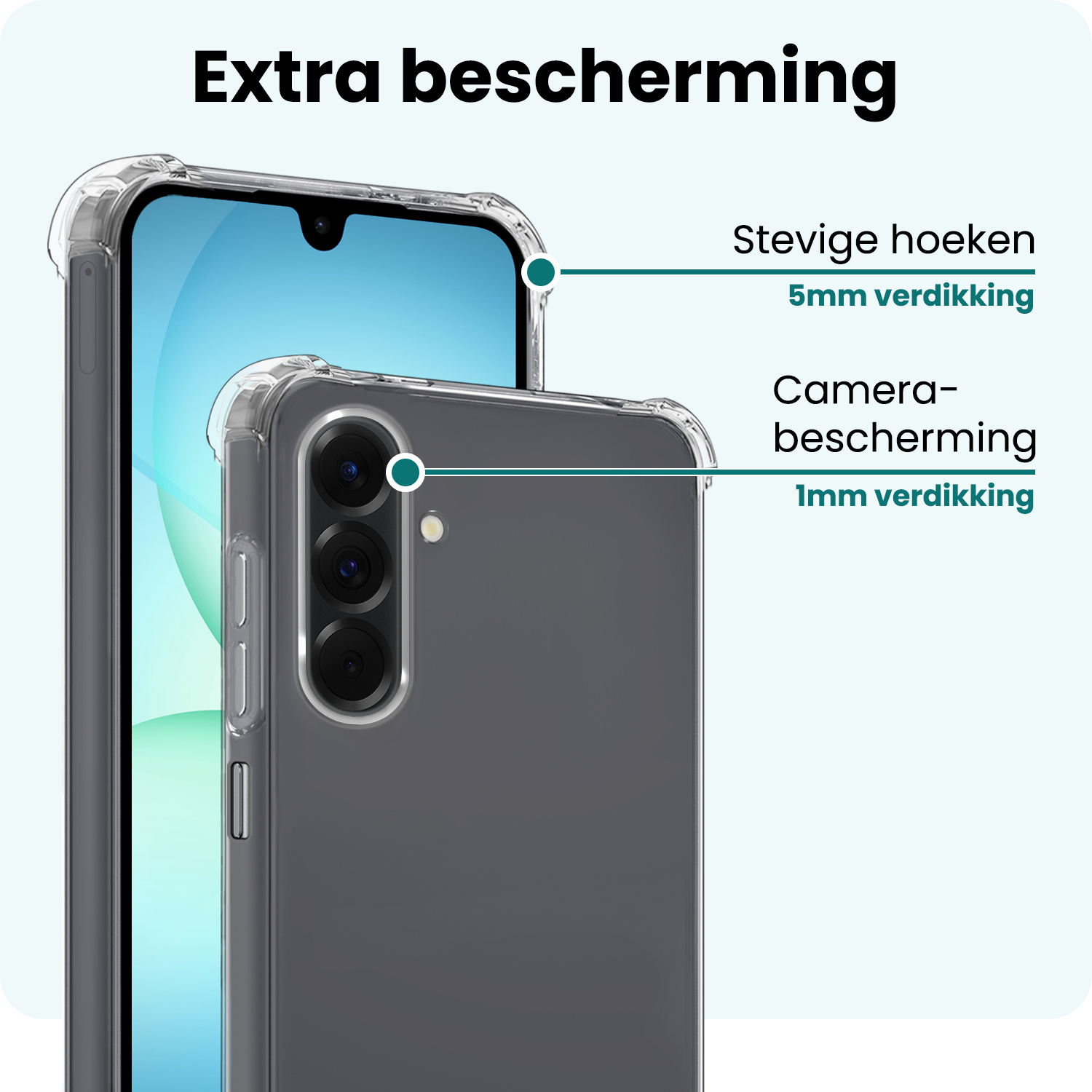 Forterra Forterra Samsung Galaxy A17 Hoesje Shockproof - Transparant - 2 PACK