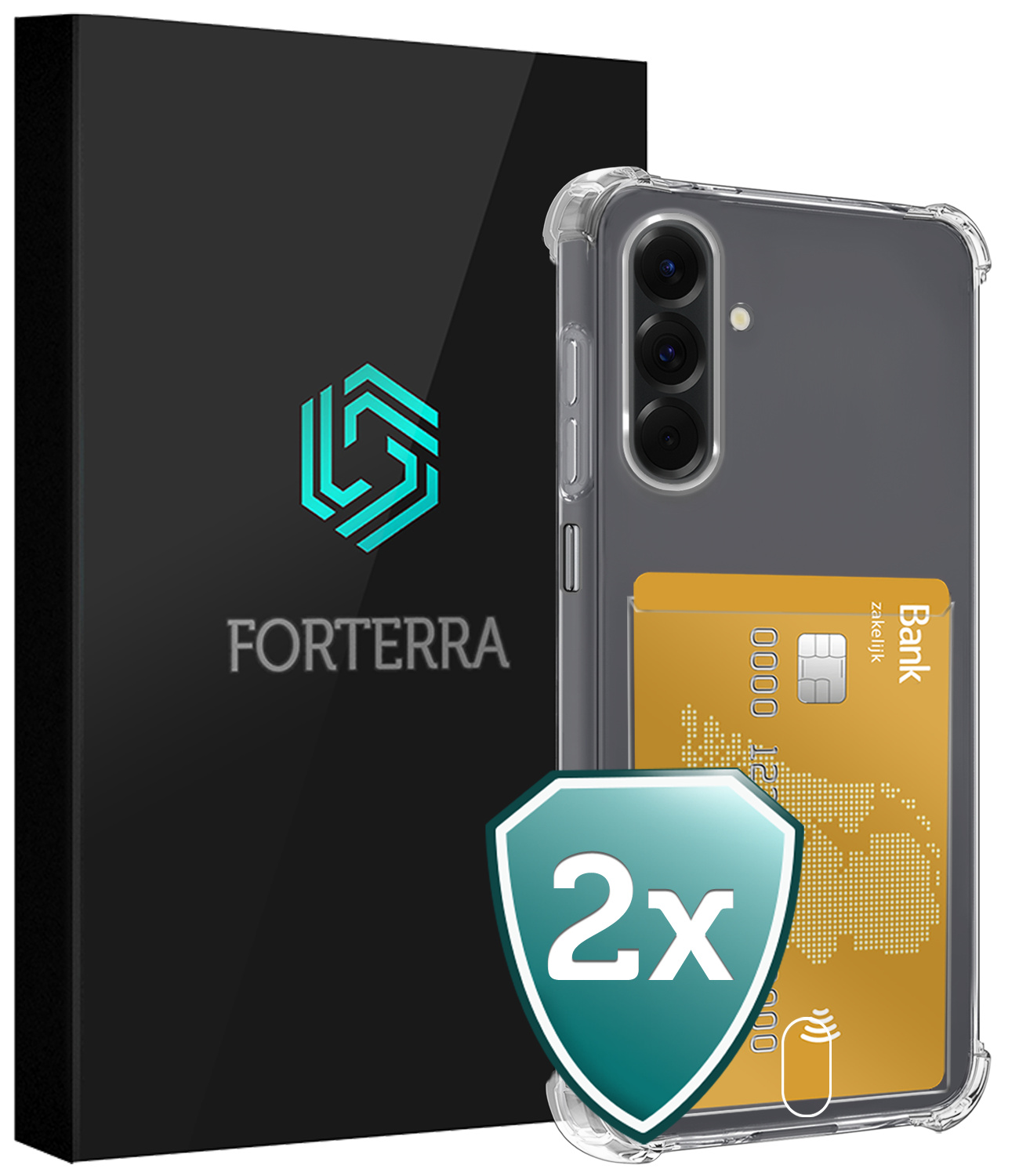 Forterra Forterra Samsung Galaxy A17 Hoesje Pashouder - 2 PACK