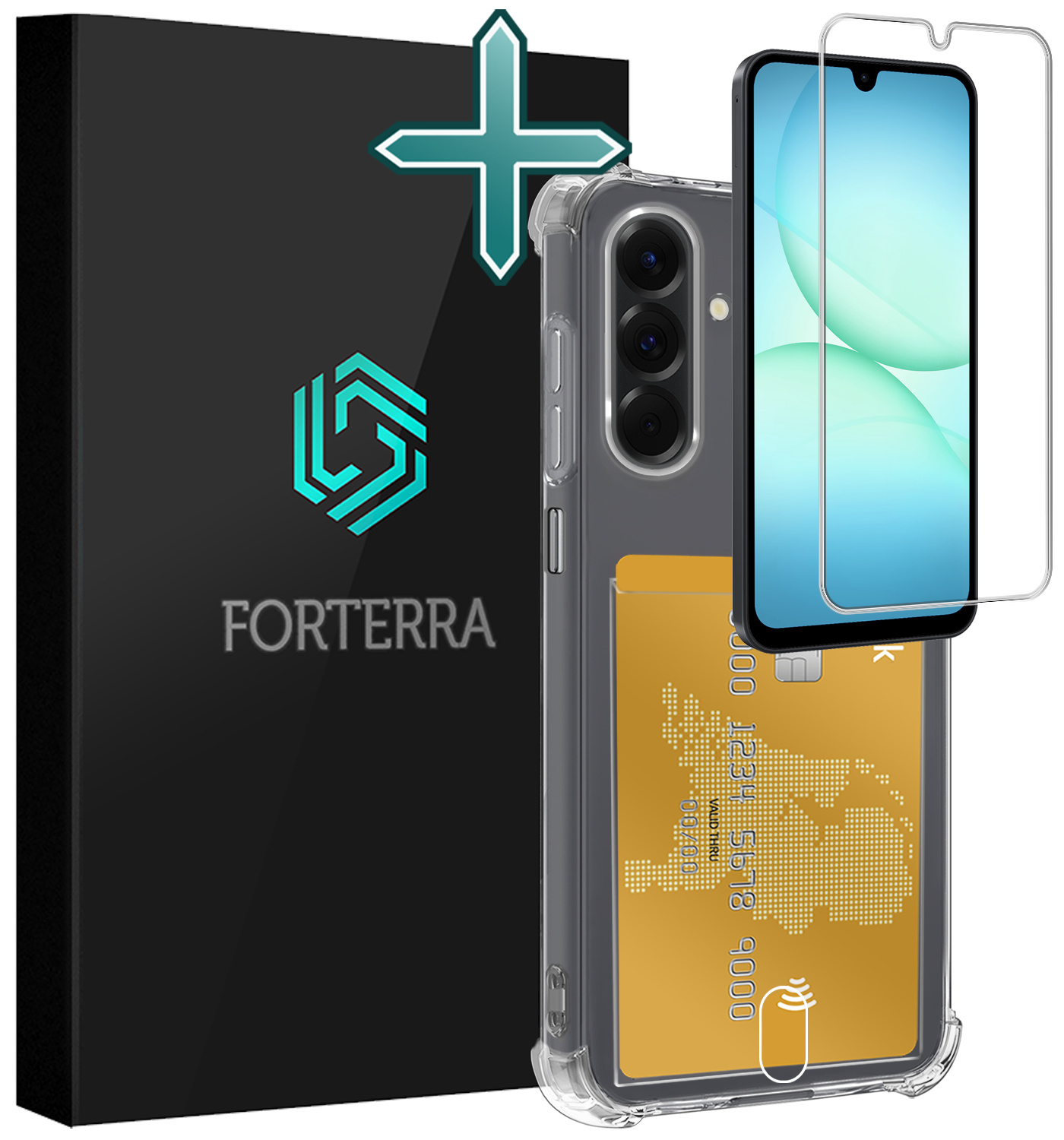 Forterra Forterra Samsung Galaxy A17 Hoesje Pashouder Met Screenprotector