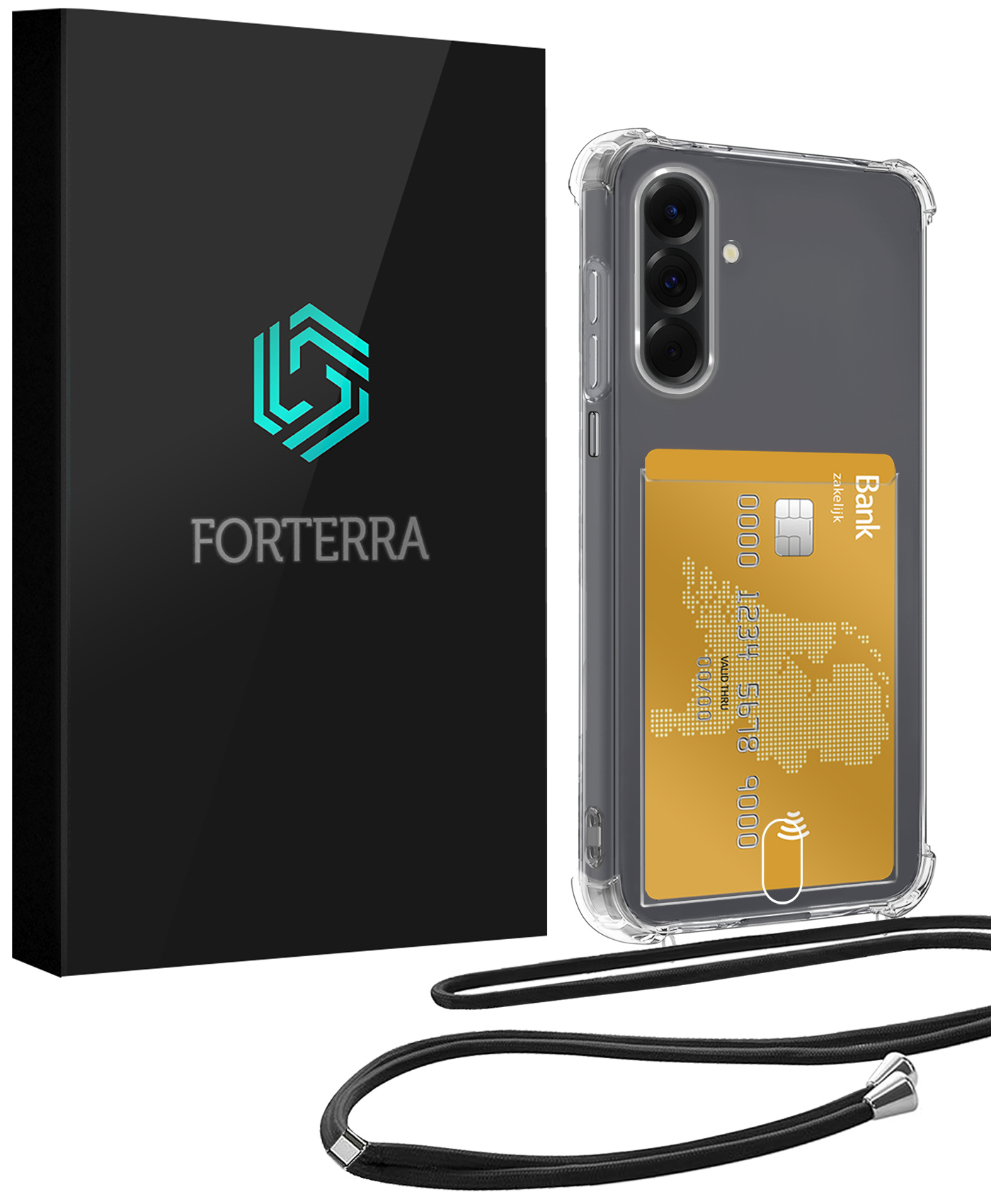 Forterra Forterra Samsung Galaxy A17 Hoesje Pashouder met Koord