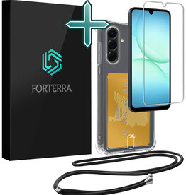 Forterra Forterra Samsung Galaxy A17 Hoesje Pashouder met Koord Met Screenprotector