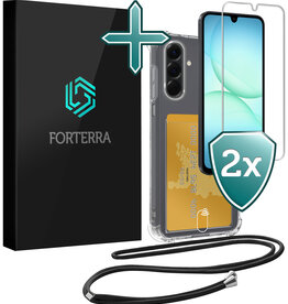Forterra Forterra Samsung Galaxy A17 Hoesje Pashouder met Koord Met 2x Screenprotector