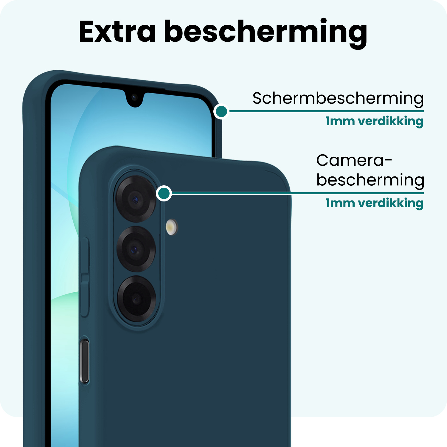 Forterra Forterra Samsung Galaxy A17 Hoesje Siliconen - Donkerblauw