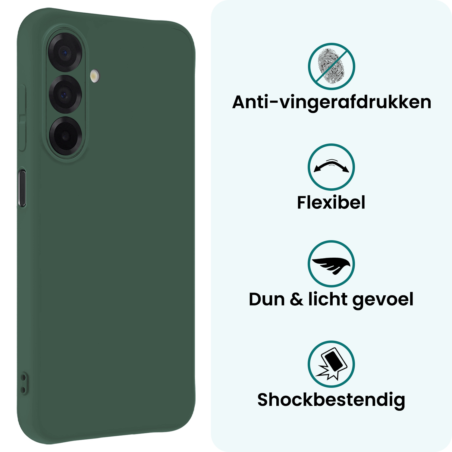 Forterra Forterra Samsung Galaxy A17 Hoesje Siliconen - Donkergroen