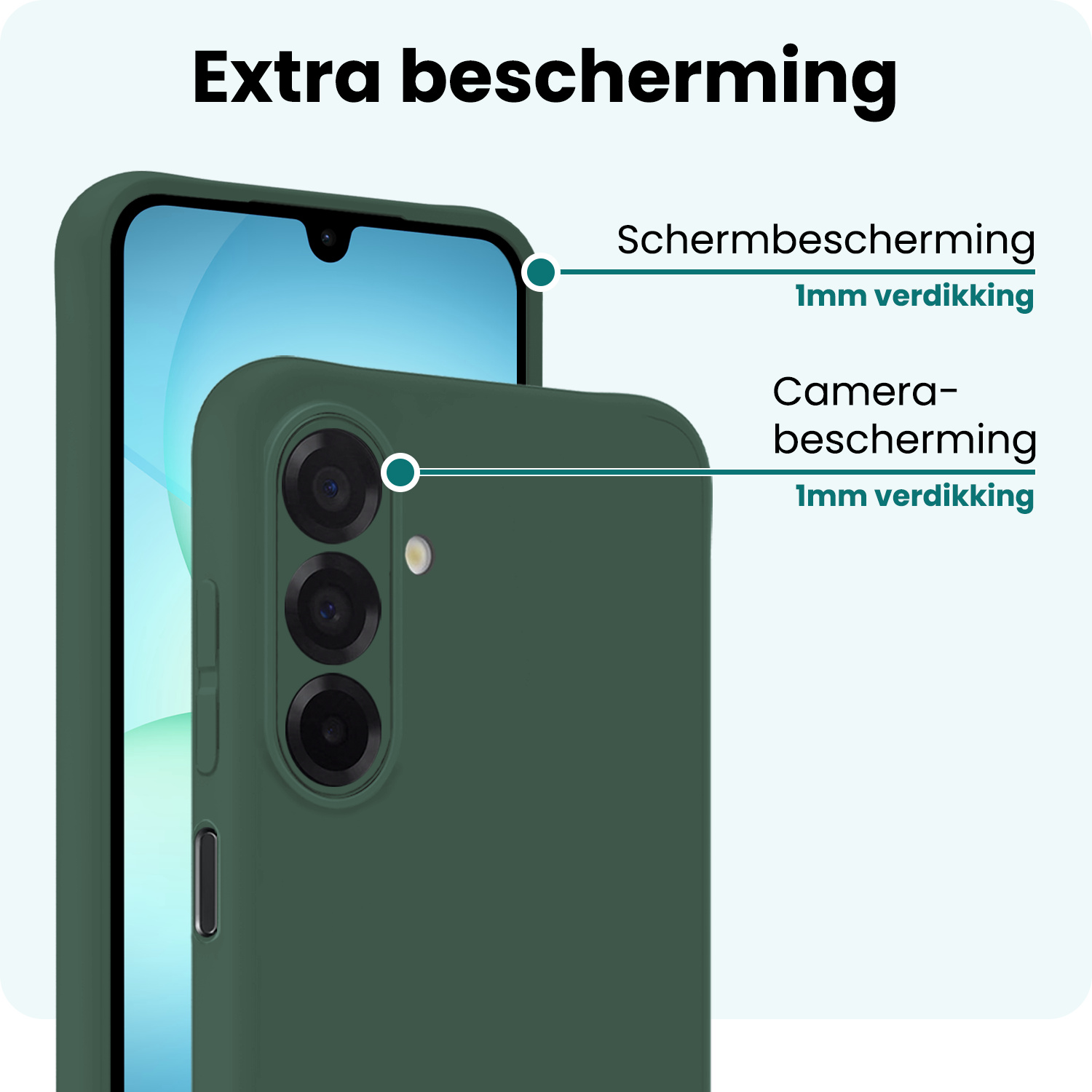 Forterra Forterra Samsung Galaxy A17 Hoesje Siliconen - Donkergroen