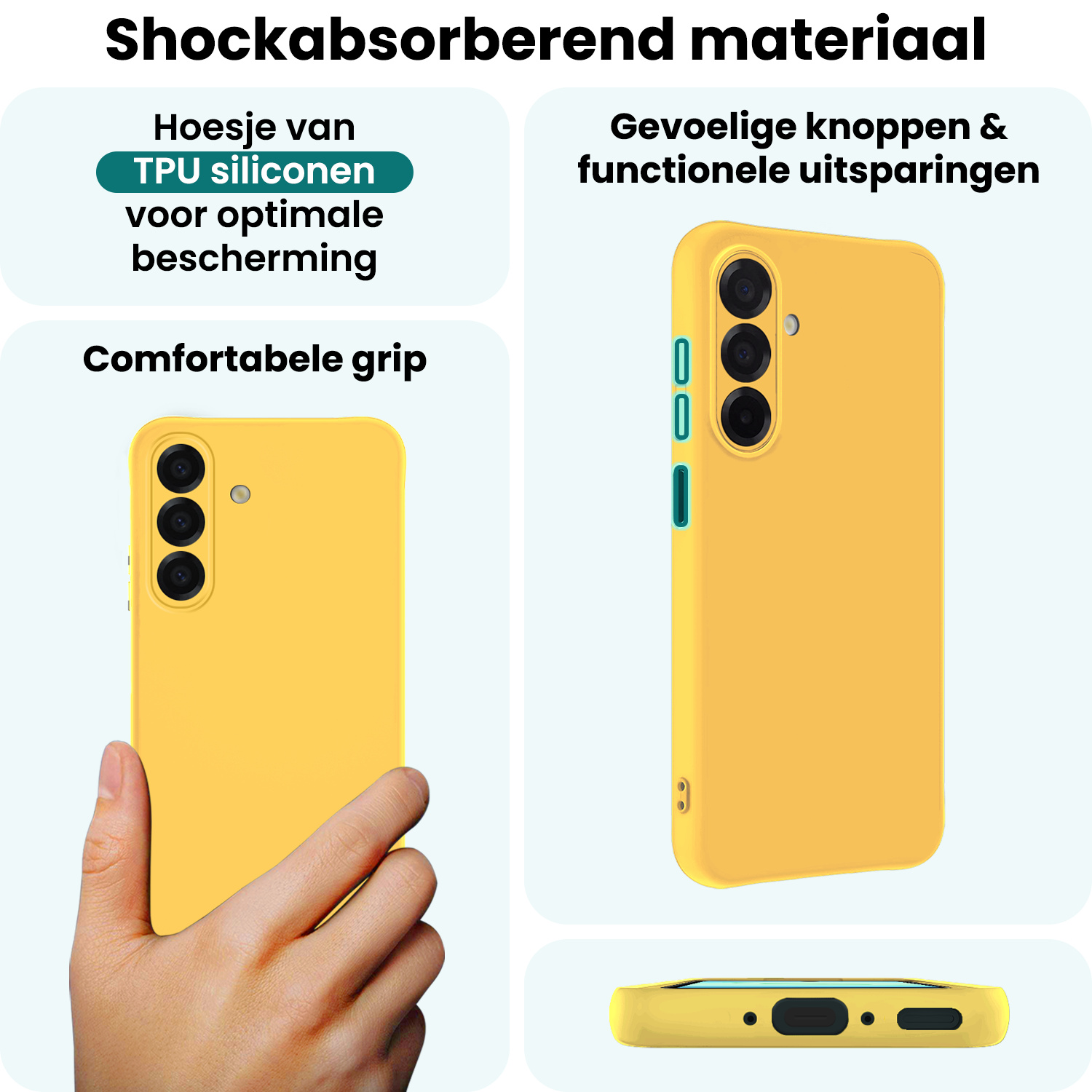 Forterra Forterra Samsung Galaxy A17 Hoesje Siliconen - Geel