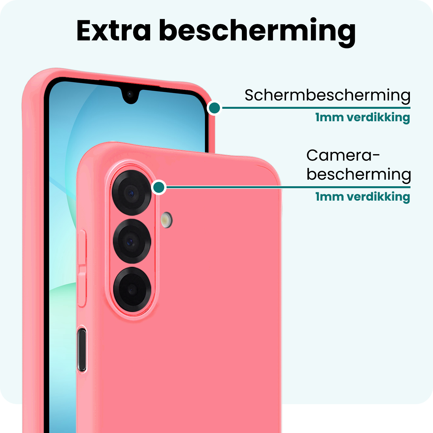 Forterra Forterra Samsung Galaxy A17 Hoesje Siliconen - Lichtroze