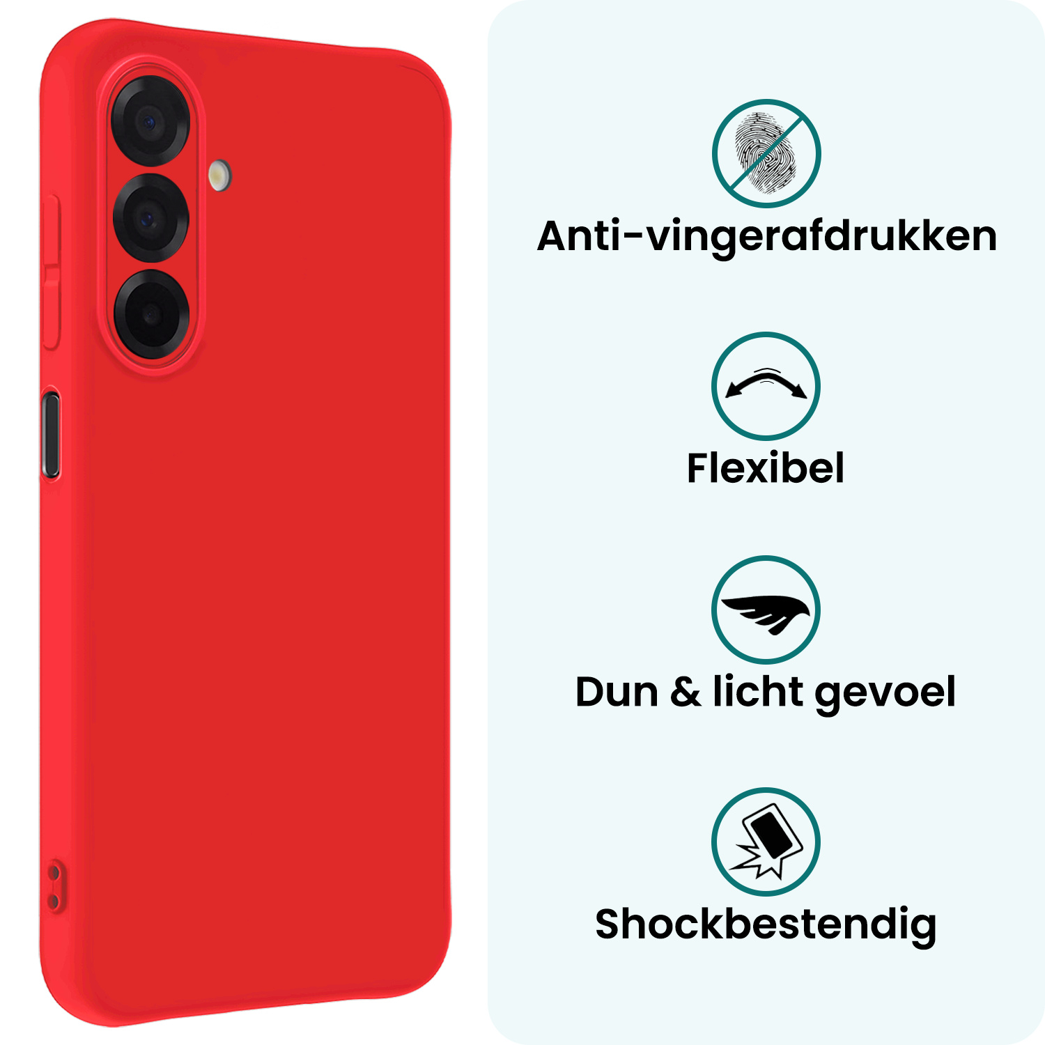 Forterra Forterra Samsung Galaxy A17 Hoesje Siliconen - Rood