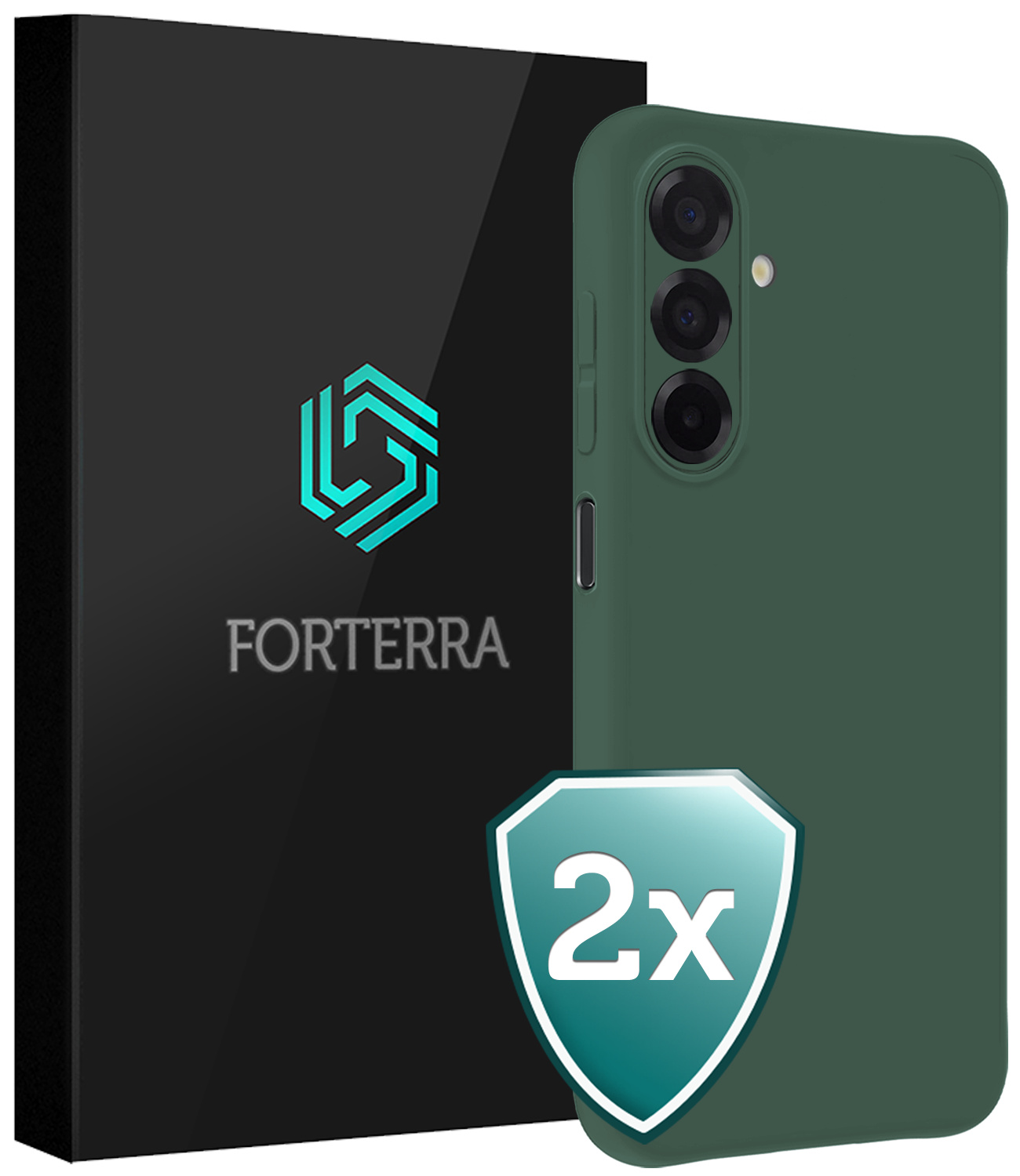 Forterra Forterra Samsung Galaxy A17 Hoesje Siliconen - Donkergroen - 2 PACK