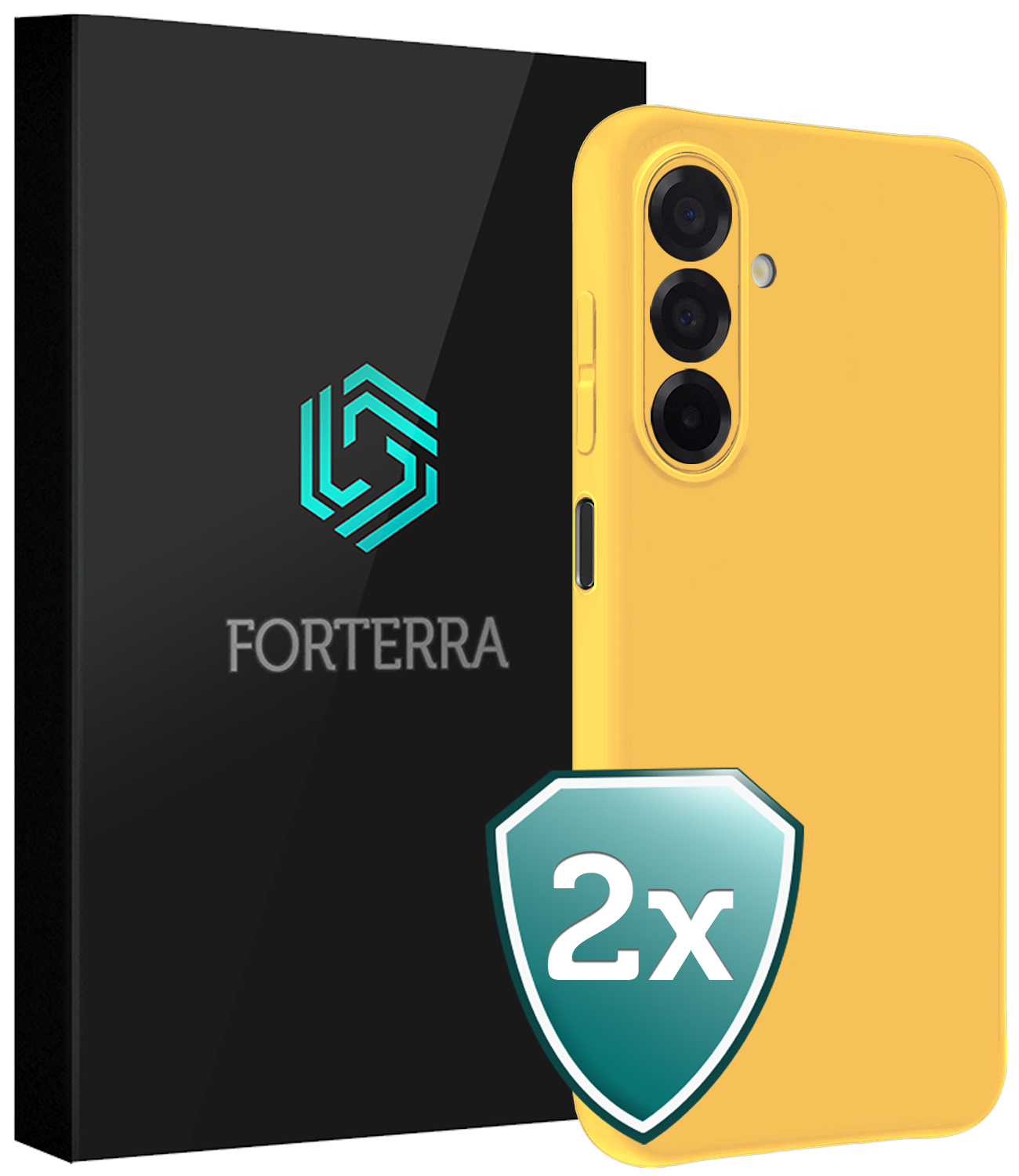 Forterra Forterra Samsung Galaxy A17 Hoesje Siliconen - Geel - 2 PACK