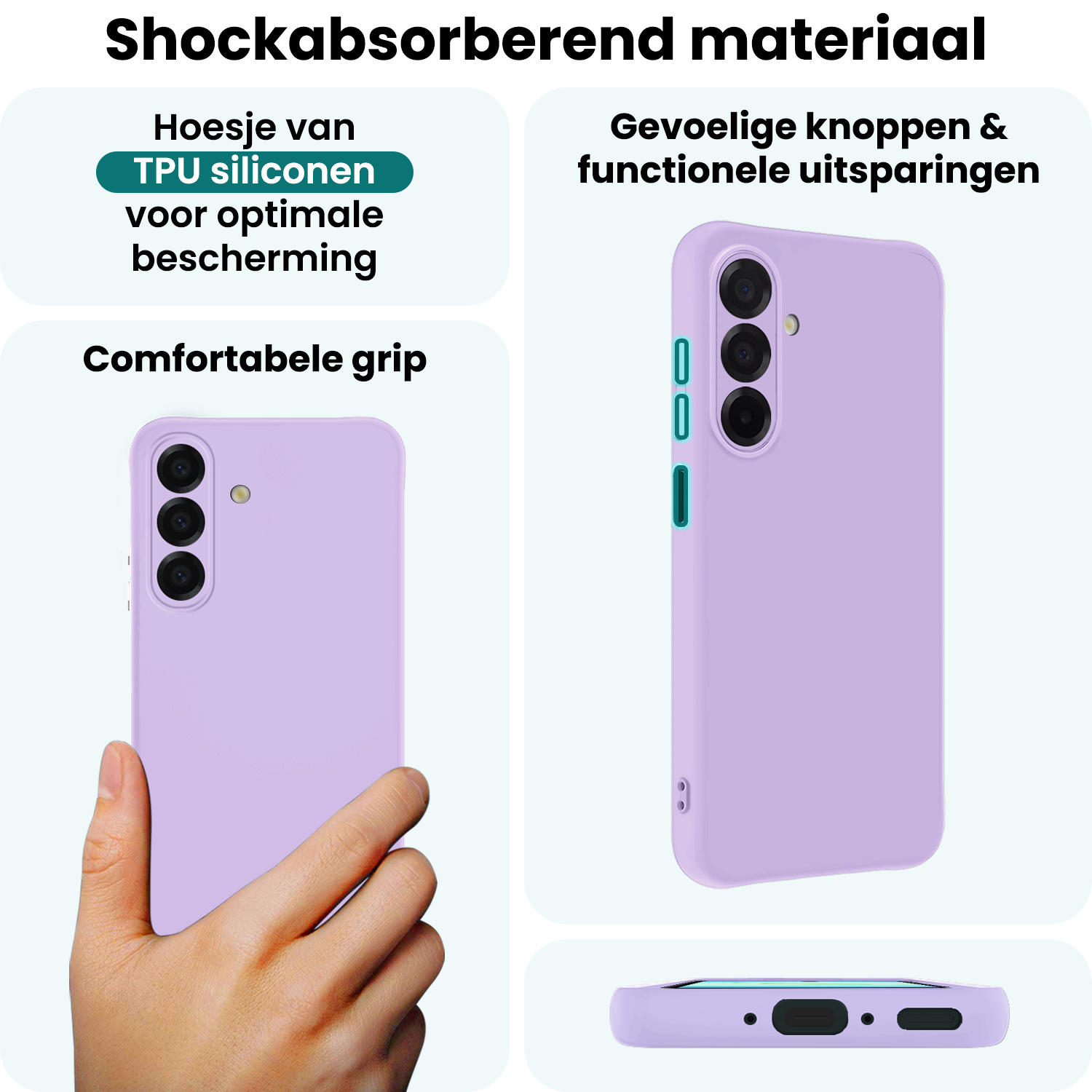 Forterra Forterra Samsung Galaxy A17 Hoesje Siliconen - Lila - 2 PACK