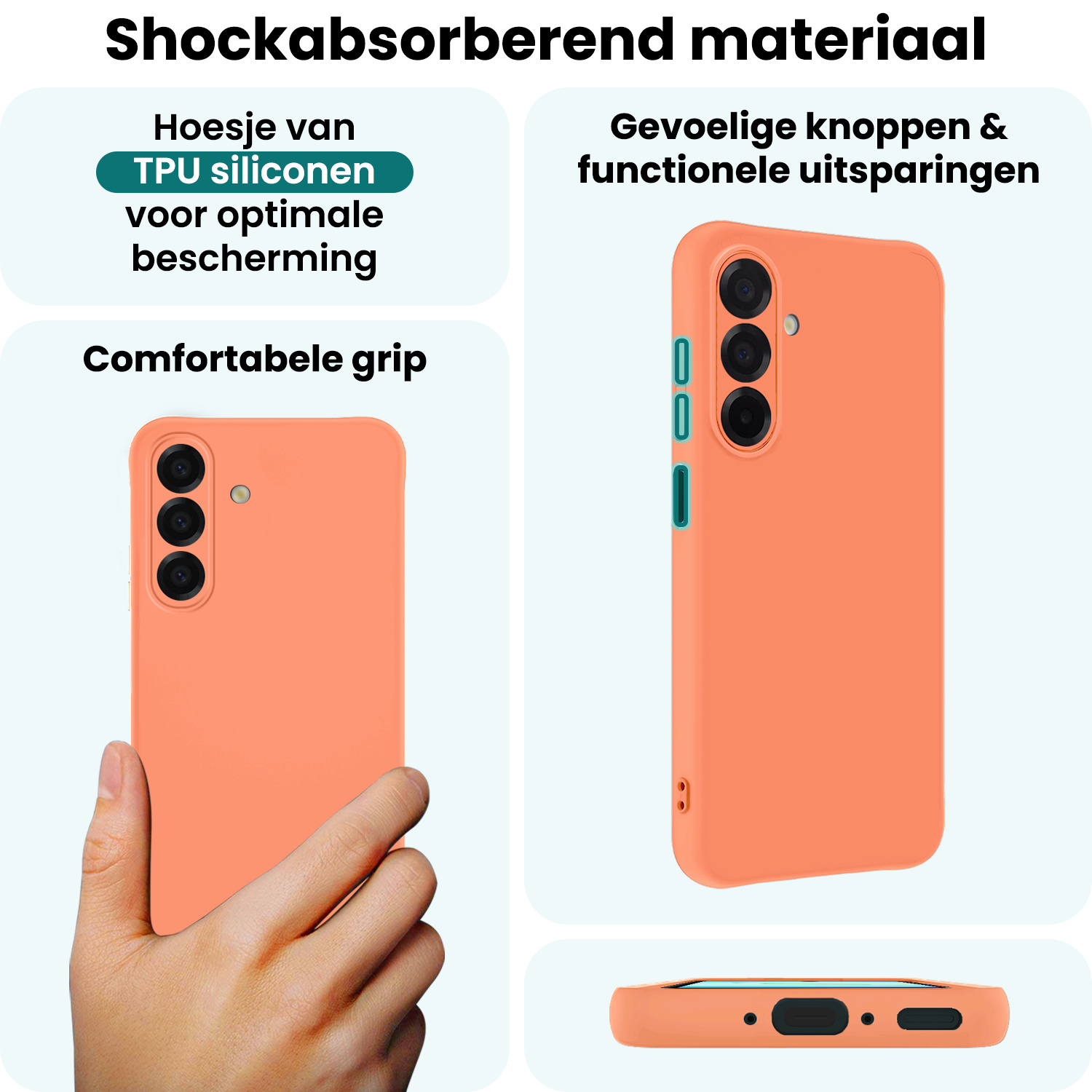 Forterra Forterra Samsung Galaxy A17 Hoesje Siliconen - Perzik - 2 PACK