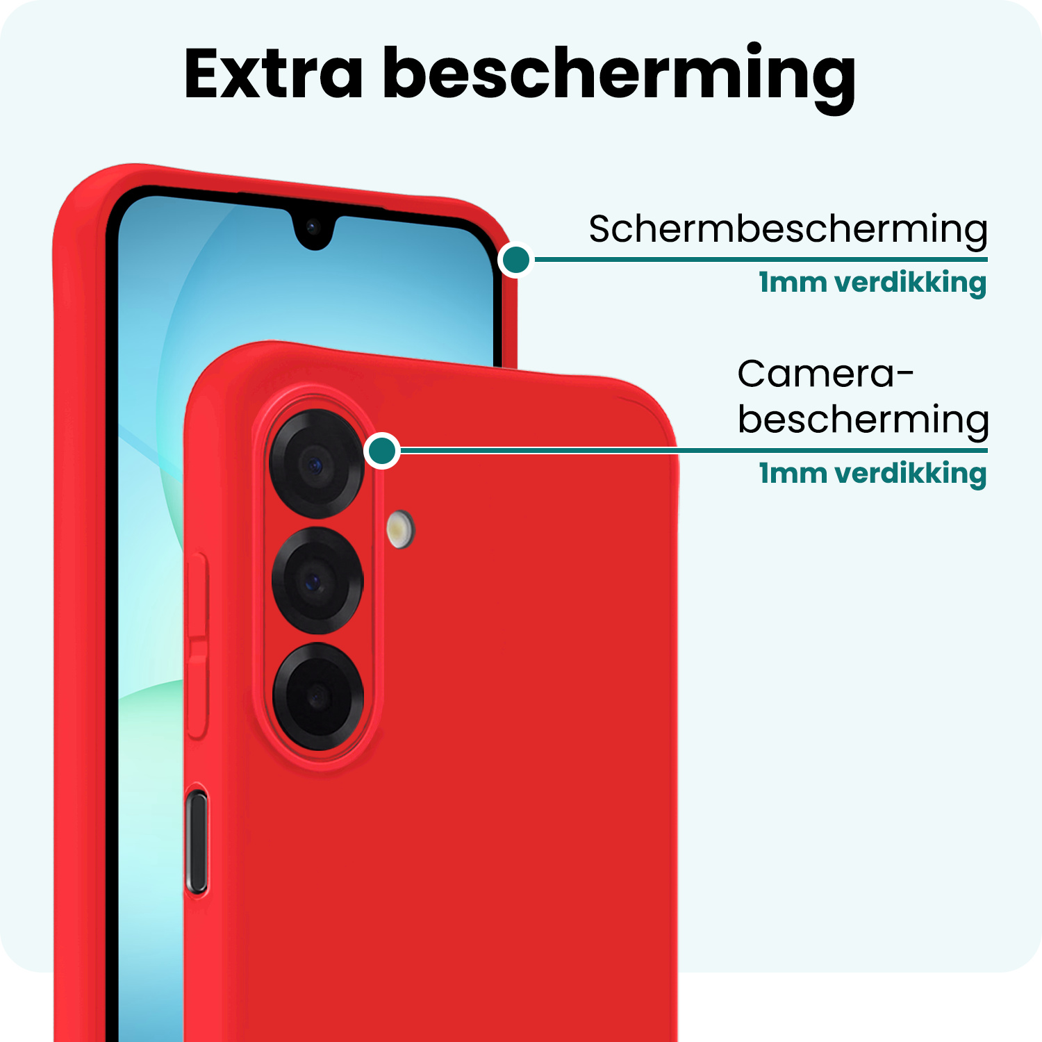 Forterra Forterra Samsung Galaxy A17 Hoesje Siliconen - Rood - 2 PACK