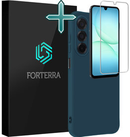 Forterra Forterra Samsung Galaxy A17 Hoesje Siliconen Met Screenprotector - Donkerblauw