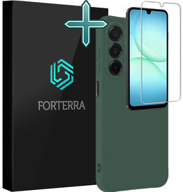 Forterra Forterra Samsung Galaxy A17 Hoesje Siliconen Met Screenprotector - Donkergroen