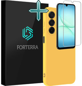 Forterra Forterra Samsung Galaxy A17 Hoesje Siliconen Met Screenprotector - Geel