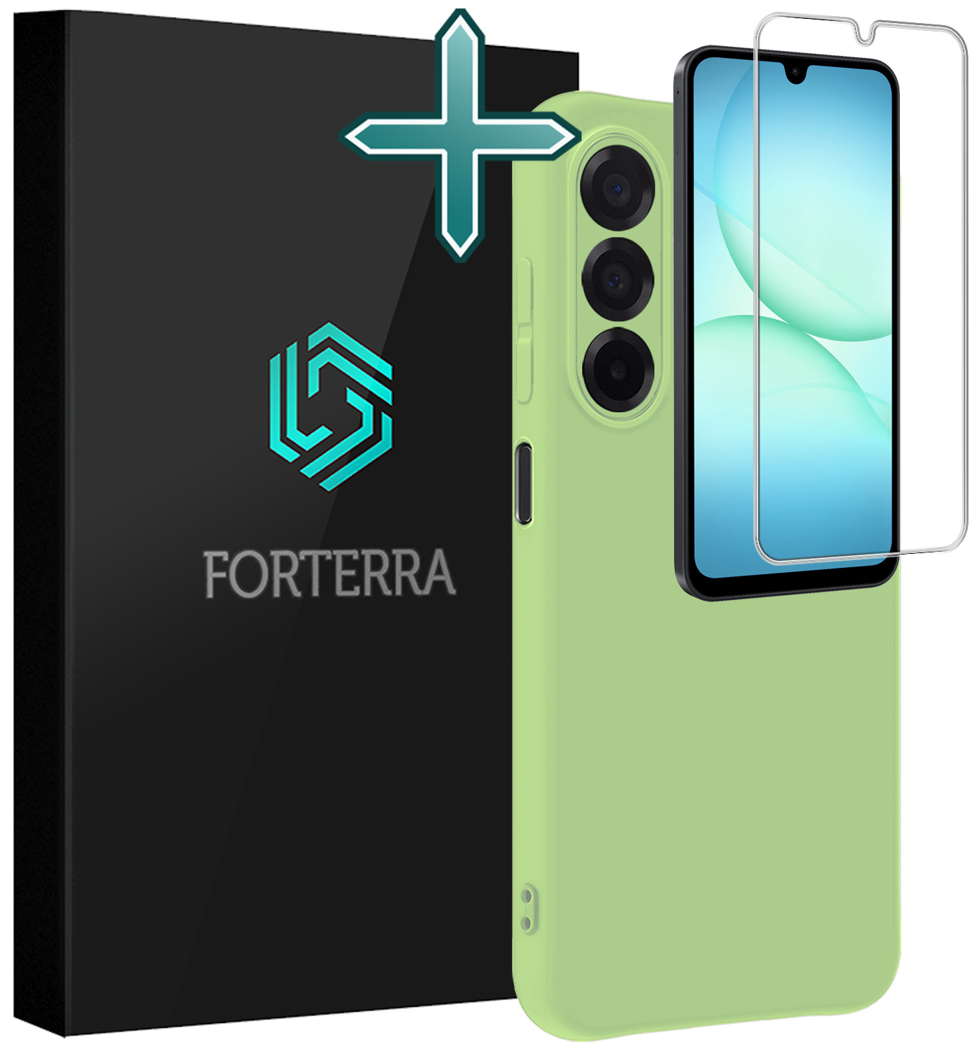 Forterra Forterra Samsung Galaxy A17 Hoesje Siliconen Met Screenprotector - Groen
