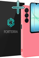 Forterra Forterra Samsung Galaxy A17 Hoesje Siliconen Met Screenprotector - Lichtroze
