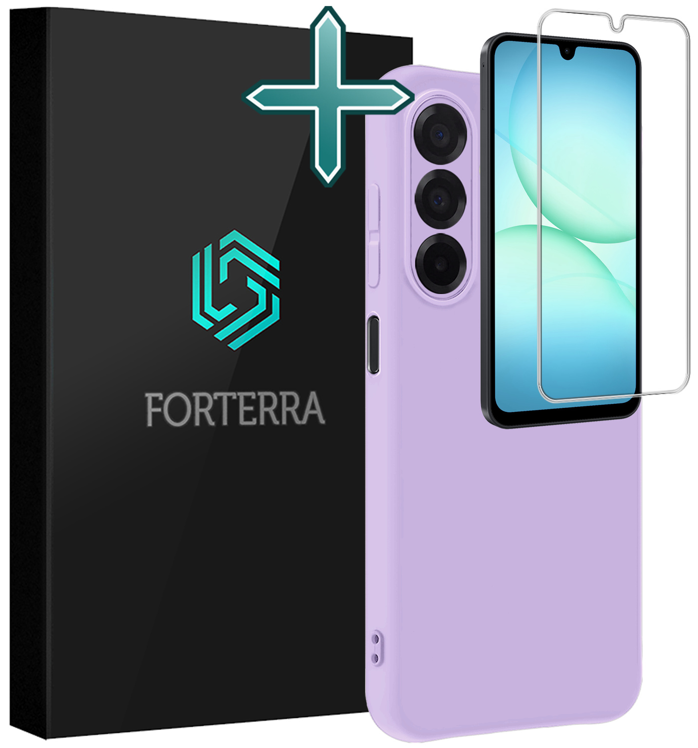 Forterra Forterra Samsung Galaxy A17 Hoesje Siliconen Met Screenprotector - Lila