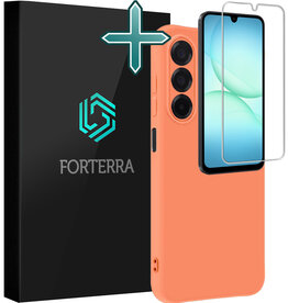 Forterra Forterra Samsung Galaxy A17 Hoesje Siliconen Met Screenprotector - Perzik