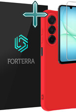 Forterra Forterra Samsung Galaxy A17 Hoesje Siliconen Met Screenprotector - Rood