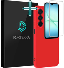 Forterra Forterra Samsung Galaxy A17 Hoesje Siliconen Met Screenprotector - Rood