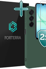 Forterra Forterra Samsung Galaxy A17 Hoesje Siliconen Met 2x Screenprotector - Donkergroen