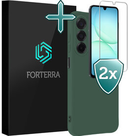 Forterra Forterra Samsung Galaxy A17 Hoesje Siliconen Met 2x Screenprotector - Donkergroen