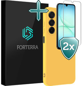 Forterra Forterra Samsung Galaxy A17 Hoesje Siliconen Met 2x Screenprotector - Geel