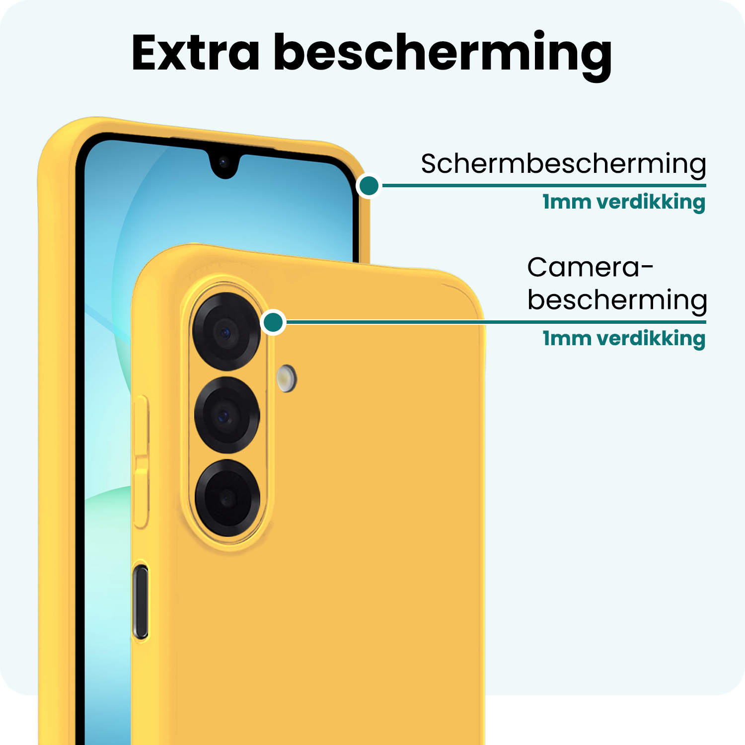 Forterra Forterra Samsung Galaxy A17 Hoesje Siliconen Met 2x Screenprotector - Geel