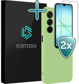Forterra Forterra Samsung Galaxy A17 Hoesje Siliconen Met 2x Screenprotector - Groen