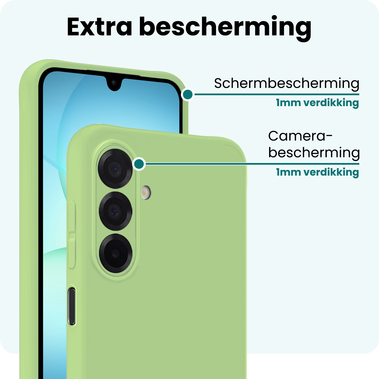 Forterra Forterra Samsung Galaxy A17 Hoesje Siliconen Met 2x Screenprotector - Groen
