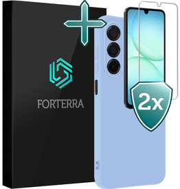 Forterra Forterra Samsung Galaxy A17 Hoesje Siliconen Met 2x Screenprotector - Lichtblauw
