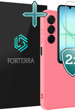 Forterra Forterra Samsung Galaxy A17 Hoesje Siliconen Met 2x Screenprotector - Lichtroze
