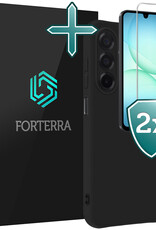 Forterra Forterra Samsung Galaxy A17 Hoesje Siliconen Met 2x Screenprotector - Zwart