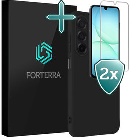 Forterra Forterra Samsung Galaxy A17 Hoesje Siliconen Met 2x Screenprotector - Zwart