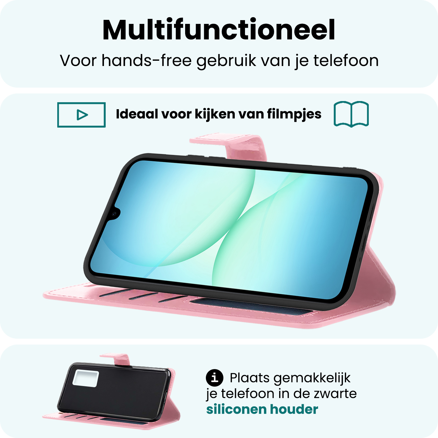 Forterra Forterra Samsung Galaxy A17 Hoesje Bookcase - Lichtroze